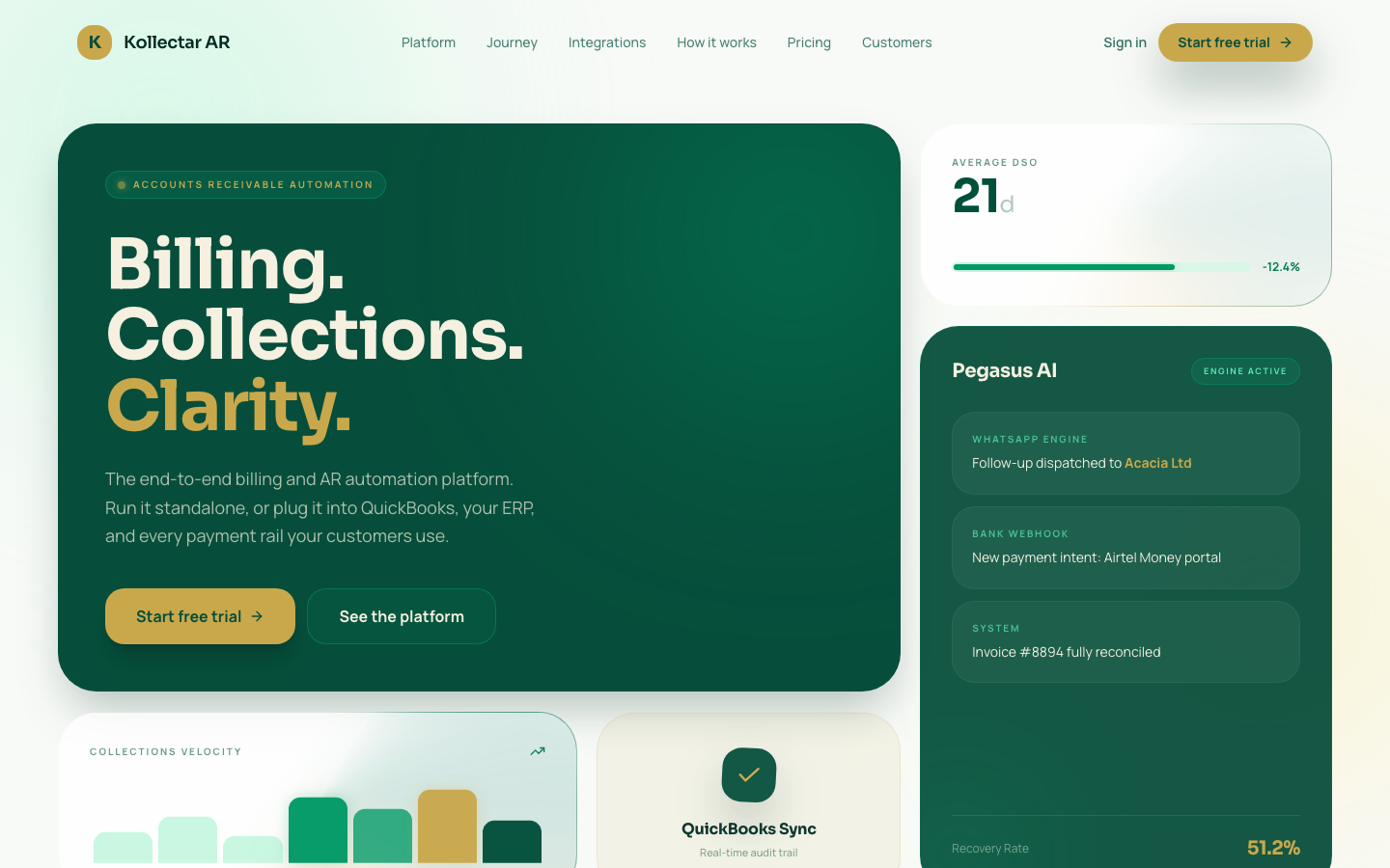 Kollectar AR: QuickBridge for receivables at scale